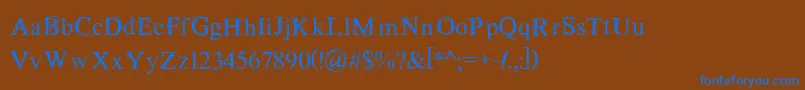 フォントMaudlinSketch – 茶色の背景に青い文字
