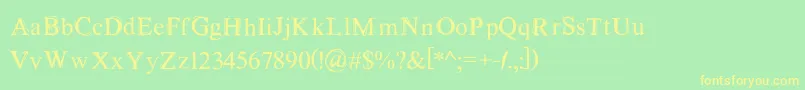 MaudlinSketch-fontti – keltaiset fontit vihreällä taustalla