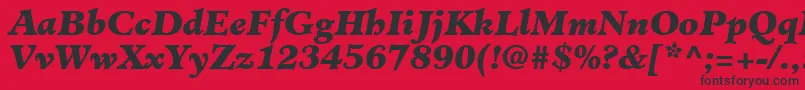 Czcionka ClericBlackSsiBlackItalic – czarne czcionki na czerwonym tle