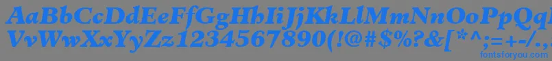 Fonte ClericBlackSsiBlackItalic – fontes azuis em um fundo cinza