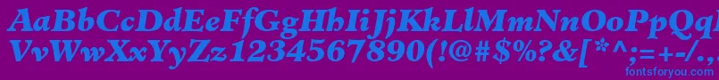 フォントClericBlackSsiBlackItalic – 紫色の背景に青い文字