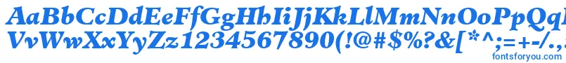 ClericBlackSsiBlackItalic-Schriftart – Blaue Schriften auf weißem Hintergrund