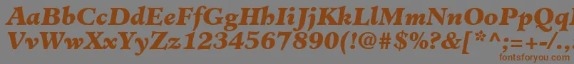 Шрифт ClericBlackSsiBlackItalic – коричневые шрифты на сером фоне