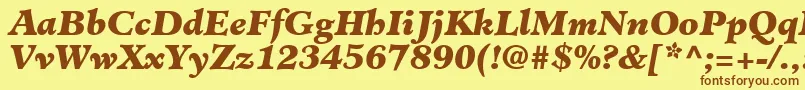 Czcionka ClericBlackSsiBlackItalic – brązowe czcionki na żółtym tle