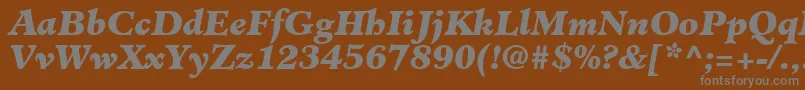 ClericBlackSsiBlackItalic-fontti – harmaat kirjasimet ruskealla taustalla