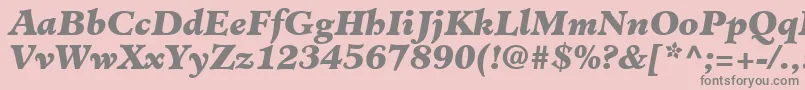 Czcionka ClericBlackSsiBlackItalic – szare czcionki na różowym tle