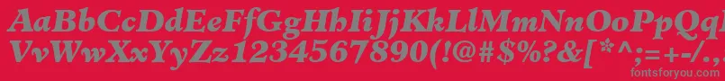 ClericBlackSsiBlackItalic Font – Gray Fonts on Red Background