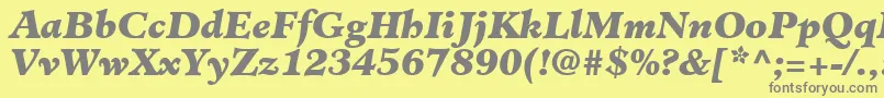 Шрифт ClericBlackSsiBlackItalic – серые шрифты на жёлтом фоне