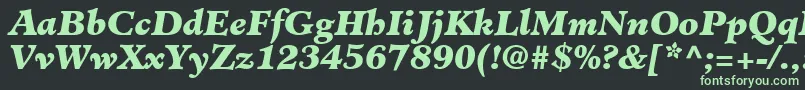 ClericBlackSsiBlackItalic-fontti – vihreät fontit mustalla taustalla