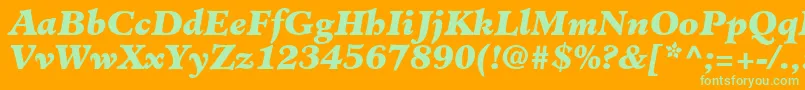 Шрифт ClericBlackSsiBlackItalic – зелёные шрифты на оранжевом фоне