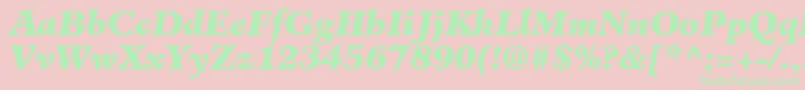 ClericBlackSsiBlackItalic Font – Green Fonts on Pink Background