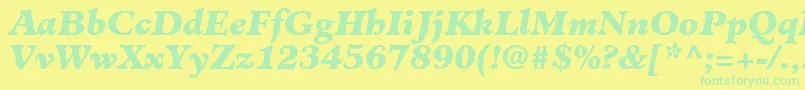 Шрифт ClericBlackSsiBlackItalic – зелёные шрифты на жёлтом фоне