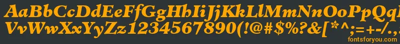 ClericBlackSsiBlackItalic-fontti – oranssit fontit mustalla taustalla