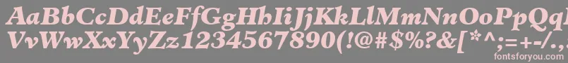 フォントClericBlackSsiBlackItalic – 灰色の背景にピンクのフォント