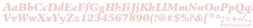 Шрифт ClericBlackSsiBlackItalic – розовые шрифты на белом фоне