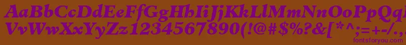 ClericBlackSsiBlackItalic Font – Purple Fonts on Brown Background