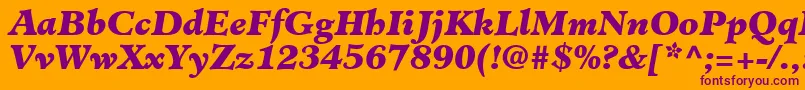 フォントClericBlackSsiBlackItalic – オレンジの背景に紫のフォント
