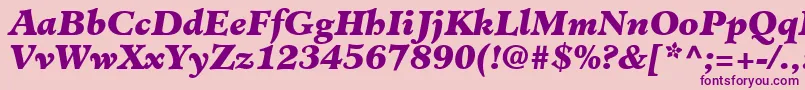 Czcionka ClericBlackSsiBlackItalic – fioletowe czcionki na różowym tle