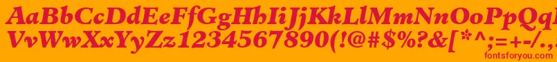 ClericBlackSsiBlackItalic Font – Red Fonts on Orange Background
