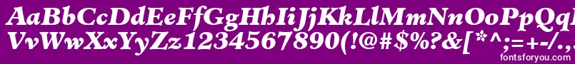 ClericBlackSsiBlackItalic-Schriftart – Weiße Schriften auf violettem Hintergrund