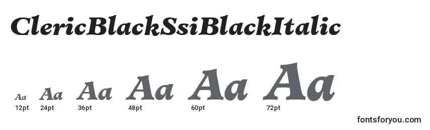 Размеры шрифта ClericBlackSsiBlackItalic