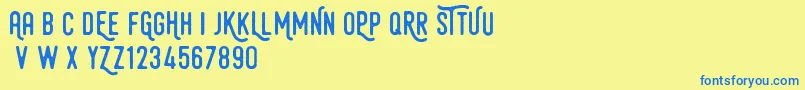 HamurzFreeVersion Font – Blue Fonts on Yellow Background