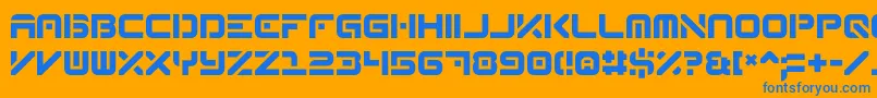 Reqruit2 Font – Blue Fonts on Orange Background