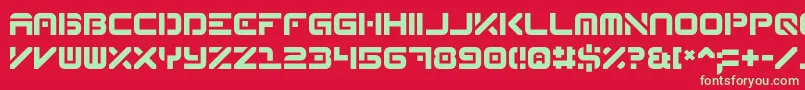 Reqruit2 Font – Green Fonts on Red Background