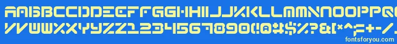 Reqruit2 Font – Yellow Fonts on Blue Background