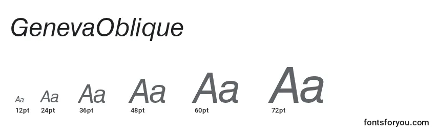 GenevaOblique Font Sizes