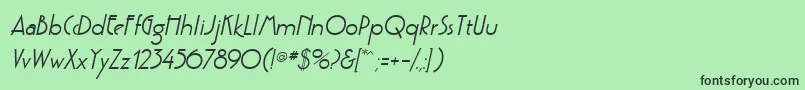 PoufSsiSemiBoldItalic-fontti – mustat fontit vihreällä taustalla