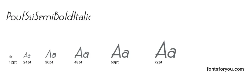 Größen der Schriftart PoufSsiSemiBoldItalic