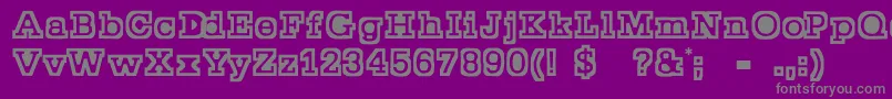 フォントStocky – 紫の背景に灰色の文字