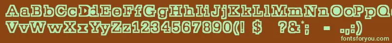 Stocky Font – Green Fonts on Brown Background