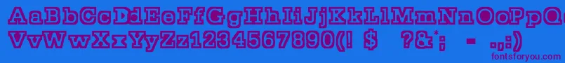 Stocky Font – Purple Fonts on Blue Background