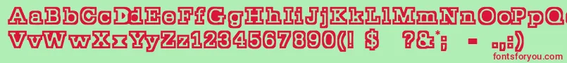 Stocky Font – Red Fonts on Green Background