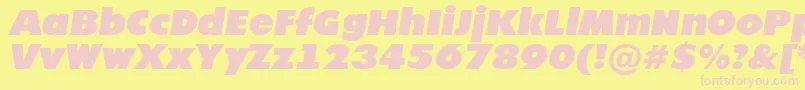 フォントFutur21 – ピンクのフォント、黄色の背景