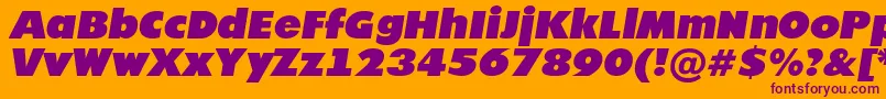 Шрифт Futur21 – фиолетовые шрифты на оранжевом фоне