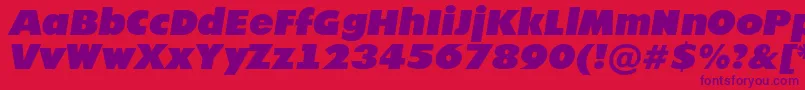 Czcionka Futur21 – fioletowe czcionki na czerwonym tle