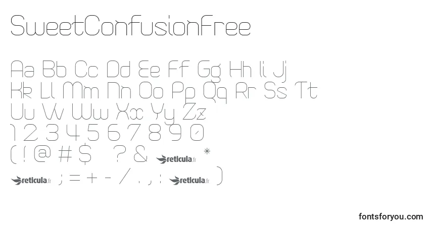 SweetConfusionFree-fontti – aakkoset, numerot, erikoismerkit