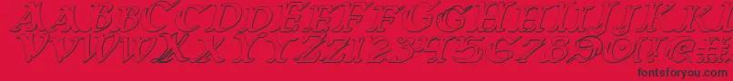 WarsOfAsgard3DItalic Font – Black Fonts on Red Background