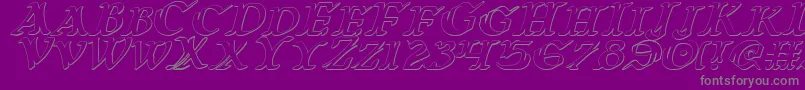 WarsOfAsgard3DItalic Font – Gray Fonts on Purple Background