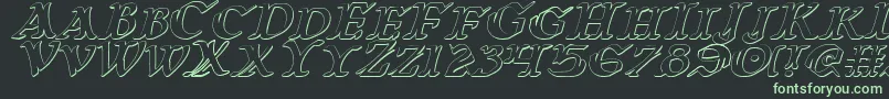 WarsOfAsgard3DItalic Font – Green Fonts on Black Background