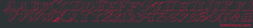 WarsOfAsgard3DItalic Font – Red Fonts on Black Background