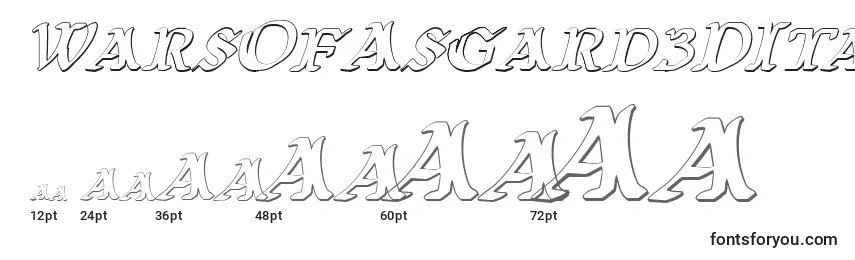 Größen der Schriftart WarsOfAsgard3DItalic