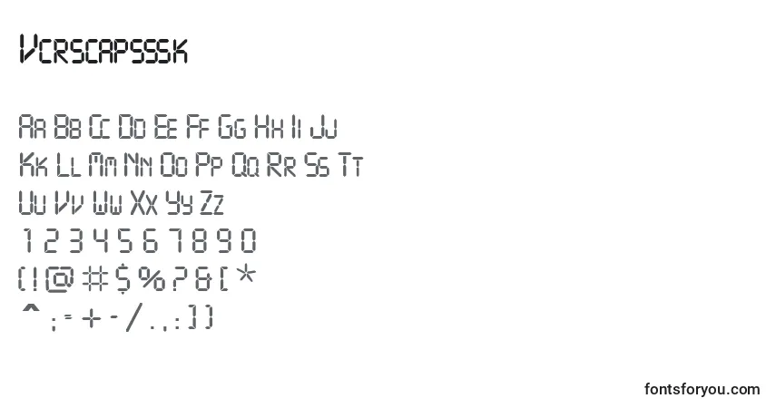 Czcionka Vcrscapsssk – alfabet, cyfry, specjalne znaki