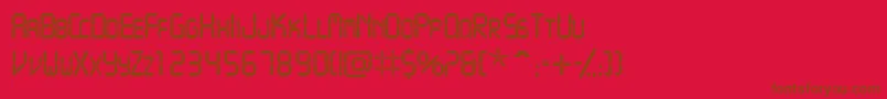 Saiba mais sobre a fonte Vcrscapsssk Fonte Vcrscapsssk – fontes marrons em um fundo vermelho