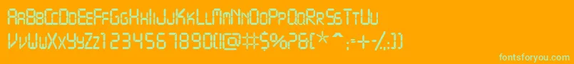 Шрифт Vcrscapsssk – зелёные шрифты на оранжевом фоне