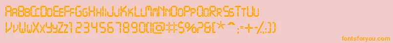 Vcrscapsssk Font – Orange Fonts on Pink Background