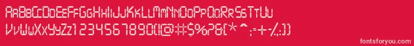 フォントVcrscapsssk – 赤い背景にピンクのフォント